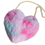 Maxbell Women Chain Shoulder Bag Heart Shaped Purse for Party Valentines Day Banquet Style C