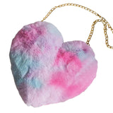 Maxbell Women Chain Shoulder Bag Heart Shaped Purse for Party Valentines Day Banquet Style C