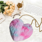 Maxbell Women Chain Shoulder Bag Heart Shaped Purse for Party Valentines Day Banquet Style C