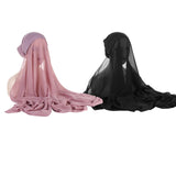 Maxbell Chiffon Instant Hijab for Women Trendy for Ramadan Eid Gift Celebration Home Black