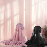 Maxbell Chiffon Instant Hijab for Women Trendy for Ramadan Eid Gift Celebration Home Black