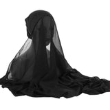 Maxbell Chiffon Instant Hijab for Women Trendy for Ramadan Eid Gift Celebration Home Black