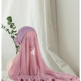 Maxbell Chiffon Instant Hijab for Women Trendy for Ramadan Eid Gift Celebration Home Purple