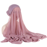 Maxbell Chiffon Instant Hijab for Women Trendy for Ramadan Eid Gift Celebration Home Purple