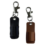 Maxbell Lanyard Pen Holder Portable PU Leather Pen Pouch Holder for Badge Pen Holder Black