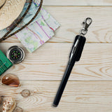 Maxbell Lanyard Pen Holder Portable PU Leather Pen Pouch Holder for Badge Pen Holder Black