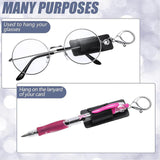 Maxbell Lanyard Pen Holder Portable PU Leather Pen Pouch Holder for Badge Pen Holder Black