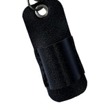 Maxbell Lanyard Pen Holder Portable PU Leather Pen Pouch Holder for Badge Pen Holder Black