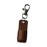 Maxbell Lanyard Pen Holder Portable PU Leather Pen Pouch Holder for Badge Pen Holder Brown