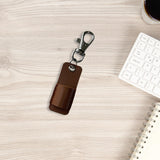 Maxbell Lanyard Pen Holder Portable PU Leather Pen Pouch Holder for Badge Pen Holder Brown