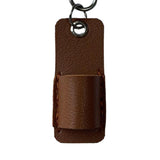 Maxbell Lanyard Pen Holder Portable PU Leather Pen Pouch Holder for Badge Pen Holder Brown
