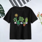 Maxbell Women Printed T Shirt Versatile Short Sleeve Top for Daily Wear Party