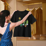 Maxbell Women Printed T Shirt Versatile Short Sleeve Top for Daily Wear Party