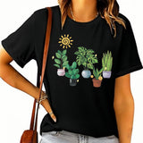 Maxbell Women Printed T Shirt Versatile Short Sleeve Top for Daily Wear Party