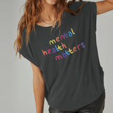 Maxbell Women T Shirt Ladies Clothing Colorful Letter Printed Female Trendy Crewneck