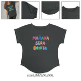 Maxbell Short Sleeve Top Stylish Casual Women Tee for Office Walking Commuting S