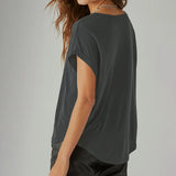 Maxbell Short Sleeve Top Stylish Casual Women Tee for Office Walking Commuting XL