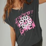 Maxbell Women Printed T Shirt Crew Neck Casual Tee for Walking Party