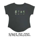 Maxbell Womens T Shirt Stylish Plants Pattern Soft Comfortable Short Sleeve Top