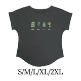 Maxbell Womens T Shirt Stylish Plants Pattern Soft Comfortable Short Sleeve Top