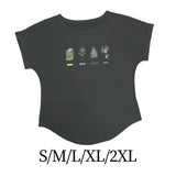 Maxbell Womens T Shirt Stylish Plants Pattern Soft Comfortable Short Sleeve Top