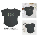 Maxbell Womens T Shirt Stylish Plants Pattern Soft Comfortable Short Sleeve Top