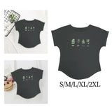 Maxbell Womens T Shirt Stylish Plants Pattern Soft Comfortable Short Sleeve Top