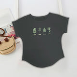 Maxbell Womens T Shirt Stylish Plants Pattern Soft Comfortable Short Sleeve Top