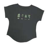 Maxbell Womens T Shirt Stylish Plants Pattern Soft Comfortable Short Sleeve Top