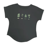 Maxbell Womens T Shirt Stylish Plants Pattern Soft Comfortable Short Sleeve Top