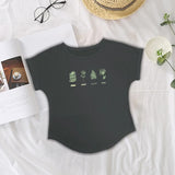 Maxbell Womens T Shirt Stylish Plants Pattern Soft Comfortable Short Sleeve Top