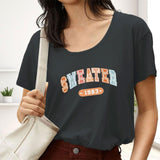 Maxbell Womens T Shirts Streetwear Printed Casual Soft Classic Trendy Crewneck Shirt