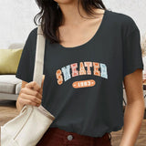 Maxbell Womens T Shirts Streetwear Printed Casual Soft Classic Trendy Crewneck Shirt