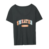 Maxbell Womens T Shirts Streetwear Printed Casual Soft Classic Trendy Crewneck Shirt