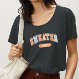 Maxbell Womens T Shirts Streetwear Printed Casual Soft Classic Trendy Crewneck Shirt