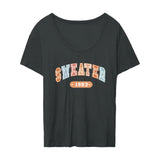 Maxbell Womens T Shirts Streetwear Printed Casual Soft Classic Trendy Crewneck Shirt