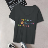 Maxbell Women's T Shirt Short Sleeve Top Crewneck Breathable Letter Printed Clothing