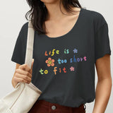 Maxbell Women's T Shirt Short Sleeve Top Crewneck Breathable Letter Printed Clothing