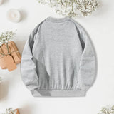 Maxbell Women Sweatshirt Round Neck Long Sleeve Gray Shirt Comfortable Pullover Tops