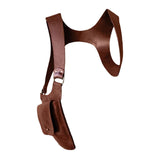 Maxbell PU Leather Hidden Underarm Shoulder Bag Pocket for Cosplay Steampunk Parties Red Brown