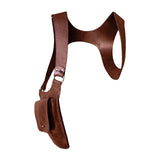 Maxbell PU Leather Hidden Underarm Shoulder Bag Pocket for Cosplay Steampunk Parties Red Brown