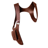 Maxbell PU Leather Hidden Underarm Shoulder Bag Pocket for Cosplay Steampunk Parties Red Brown