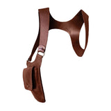 Maxbell PU Leather Hidden Underarm Shoulder Bag Pocket for Cosplay Steampunk Parties Red Brown