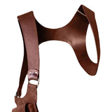 Maxbell PU Leather Hidden Underarm Shoulder Bag Pocket for Cosplay Steampunk Parties Red Brown