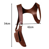 Maxbell PU Leather Hidden Underarm Shoulder Bag Pocket for Cosplay Steampunk Parties Red Brown
