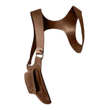 Maxbell PU Leather Hidden Underarm Shoulder Bag Pocket for Cosplay Steampunk Parties Brown