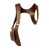 Maxbell PU Leather Hidden Underarm Shoulder Bag Pocket for Cosplay Steampunk Parties Brown