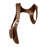 Maxbell PU Leather Hidden Underarm Shoulder Bag Pocket for Cosplay Steampunk Parties Brown