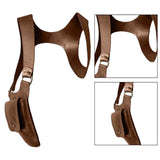Maxbell PU Leather Hidden Underarm Shoulder Bag Pocket for Cosplay Steampunk Parties Brown