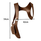 Maxbell PU Leather Hidden Underarm Shoulder Bag Pocket for Cosplay Steampunk Parties Brown